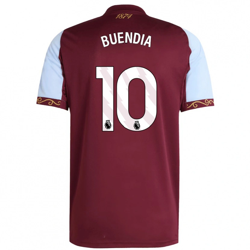 Danxen Męski Emiliano Buendía #10 Burgundowo-Błękitny Domowa Koszulka 2025/26 Koszulki Klubowe