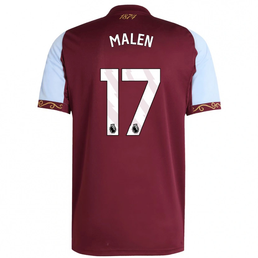 Danxen Męski Donyell Malen #17 Burgundowo-Błękitny Domowa Koszulka 2025/26 Koszulki Klubowe