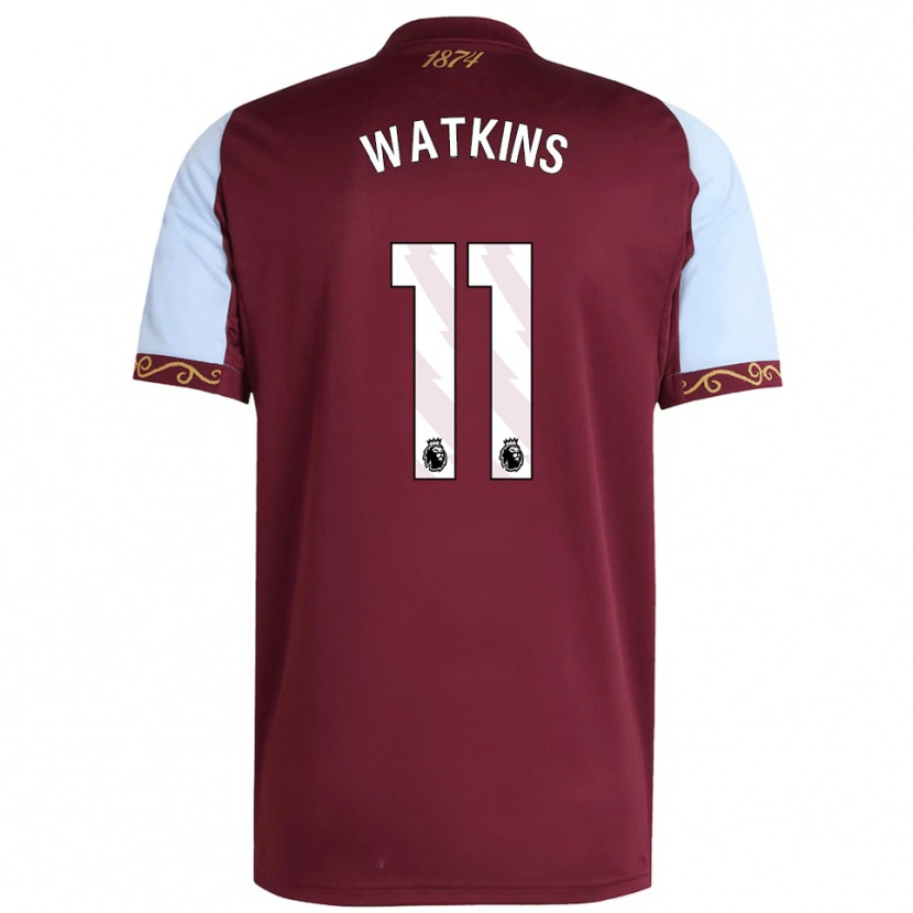 Danxen Męski Ollie Watkins #11 Burgundowo-Błękitny Domowa Koszulka 2025/26 Koszulki Klubowe