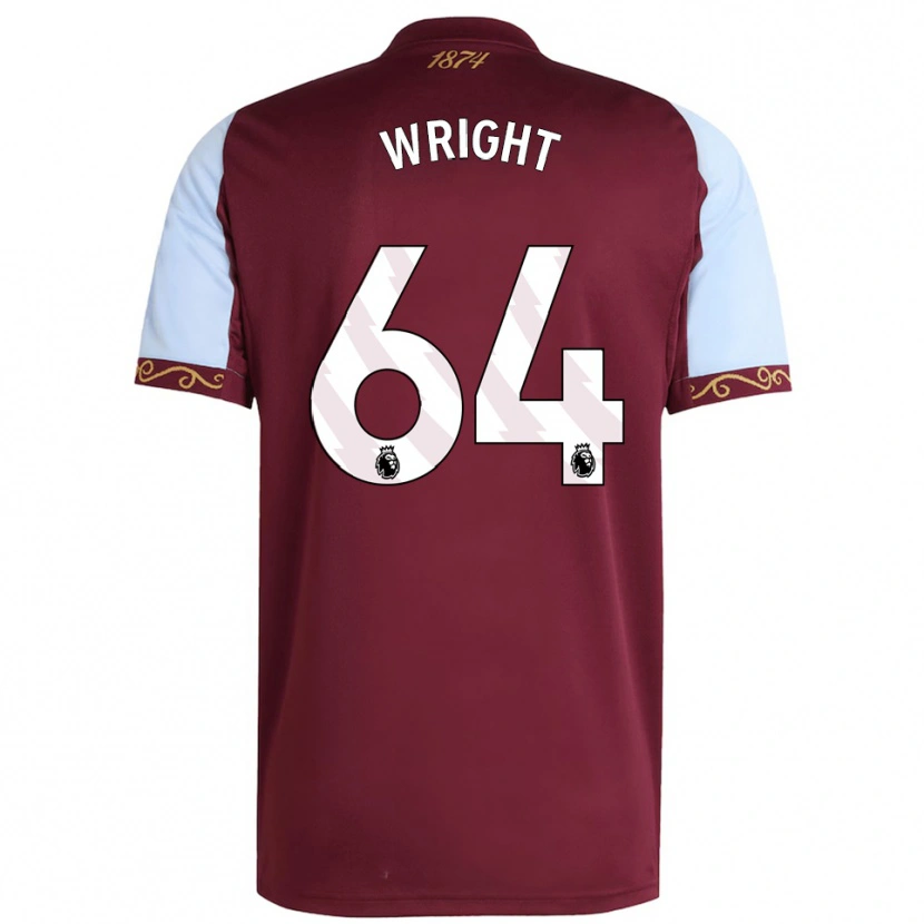 Danxen Męski James Wright #64 Burgundowo-Błękitny Domowa Koszulka 2025/26 Koszulki Klubowe