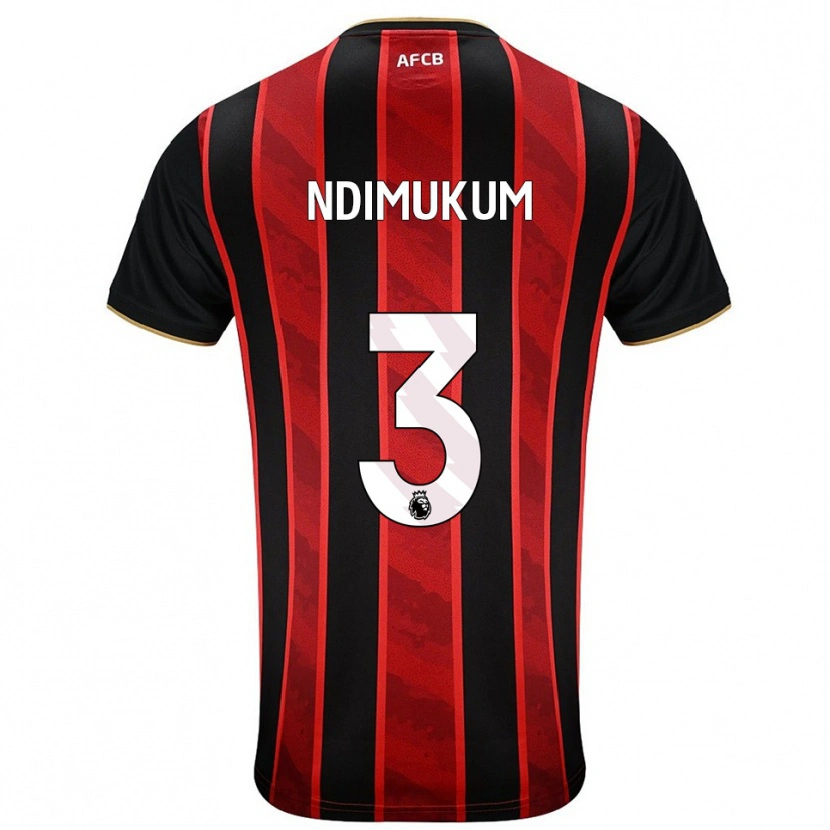 Danxen Męski Dane Ndimukum #3 Czerwono-Czarny Domowa Koszulka 2025/26 Koszulki Klubowe