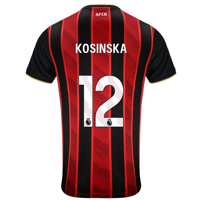 Danxen Męski Daniela Kosinska #12 Czerwono-Czarny Domowa Koszulka 2025/26 Koszulki Klubowe
