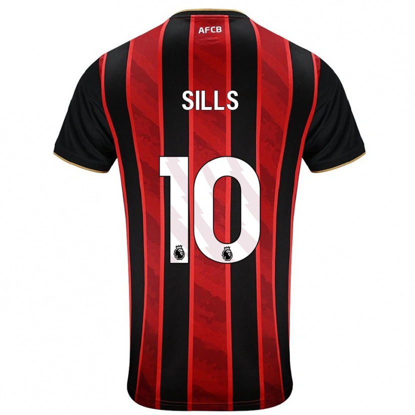 Danxen Męski Ethan Sills #10 Czerwono-Czarny Domowa Koszulka 2025/26 Koszulki Klubowe