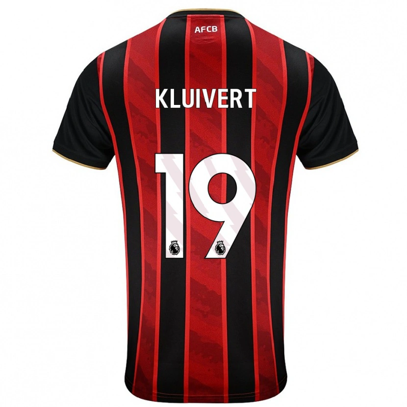 Danxen Męski Justin Kluivert #19 Czerwono-Czarny Domowa Koszulka 2025/26 Koszulki Klubowe