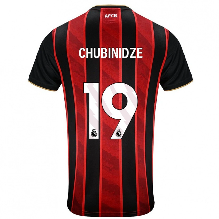 Danxen Męski George Chubinidze #19 Czerwono-Czarny Domowa Koszulka 2025/26 Koszulki Klubowe