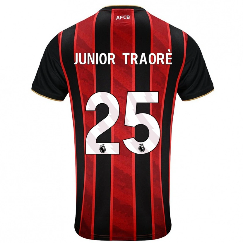Danxen Męski Hamed Junior Traoré #25 Czerwono-Czarny Domowa Koszulka 2025/26 Koszulki Klubowe