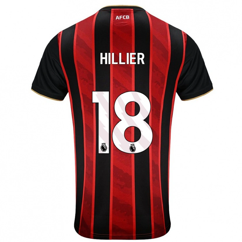 Danxen Męski Gemma Hillier #18 Czerwono-Czarny Domowa Koszulka 2025/26 Koszulki Klubowe
