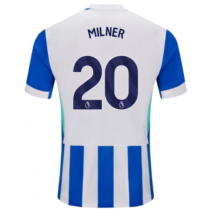 Danxen Męski James Milner #20 Niebiesko-Biały Domowa Koszulka 2025/26 Koszulki Klubowe
