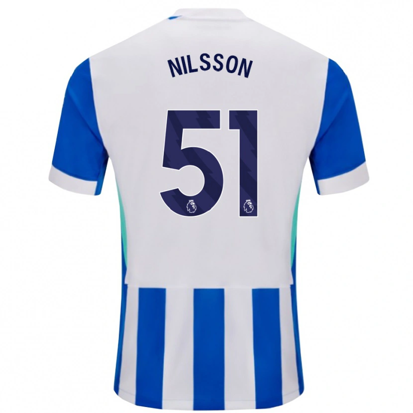 Danxen Męski Casper Nilsson #51 Niebiesko-Biały Domowa Koszulka 2025/26 Koszulki Klubowe