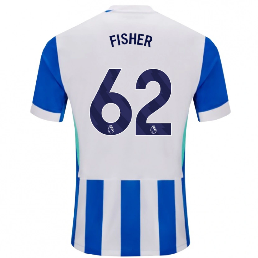 Danxen Męski Hugo Fisher #62 Niebiesko-Biały Domowa Koszulka 2025/26 Koszulki Klubowe