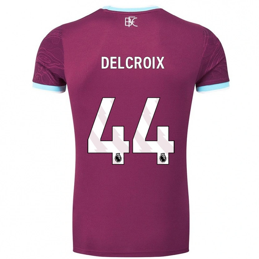 Danxen Męski Hannes Delcroix #44 Burgundowo-Błękitny Domowa Koszulka 2025/26 Koszulki Klubowe