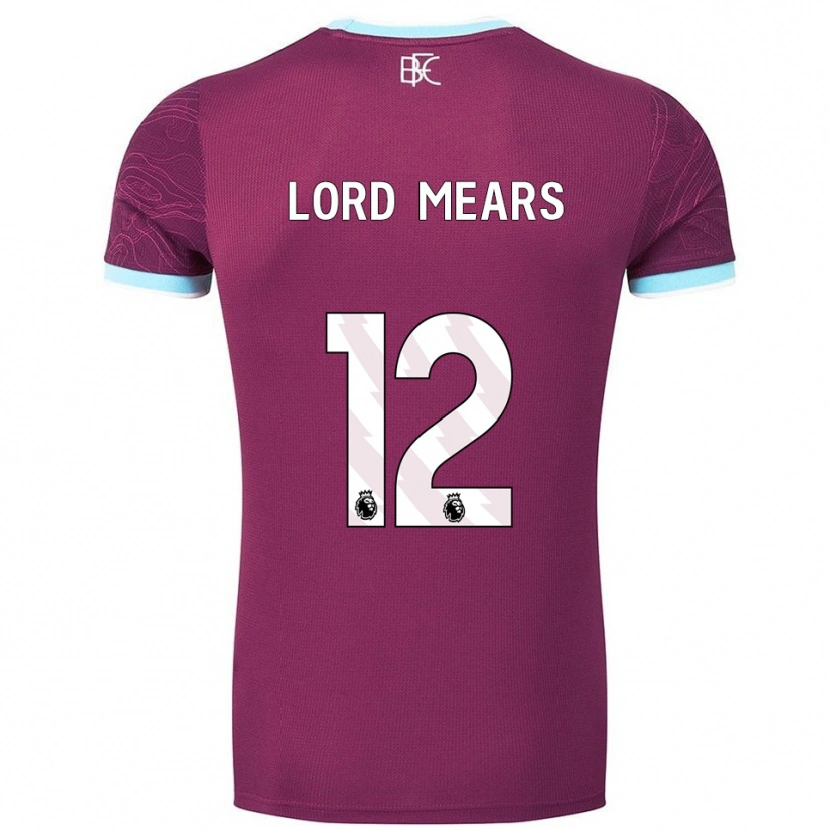 Danxen Męski Rhema Lord-Mears #12 Burgundowo-Błękitny Domowa Koszulka 2025/26 Koszulki Klubowe