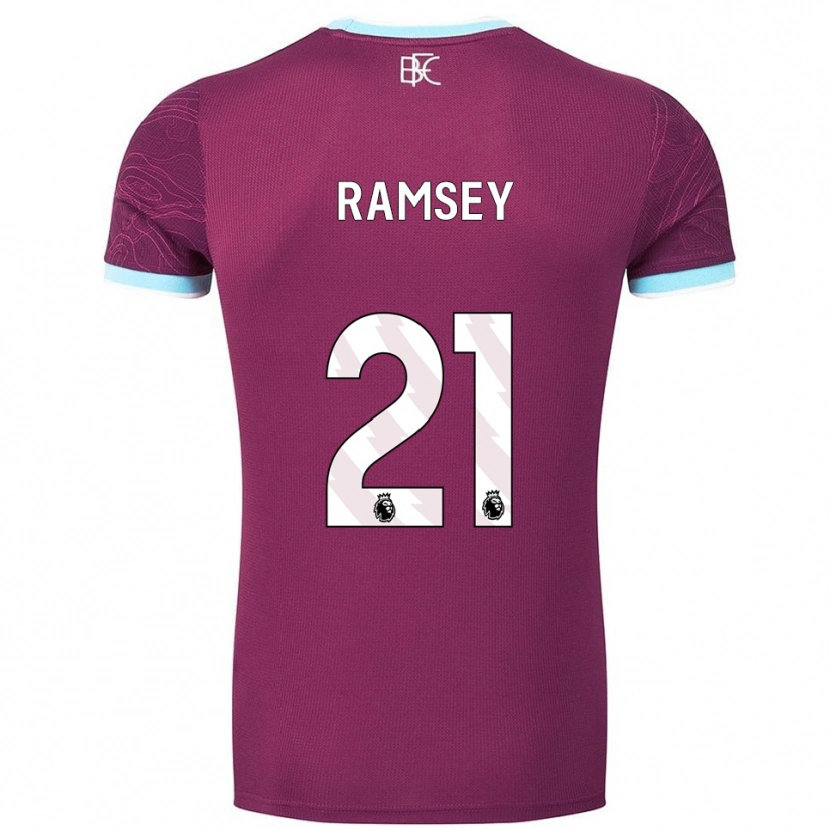 Danxen Męski Aaron Ramsey #21 Burgundowo-Błękitny Domowa Koszulka 2025/26 Koszulki Klubowe