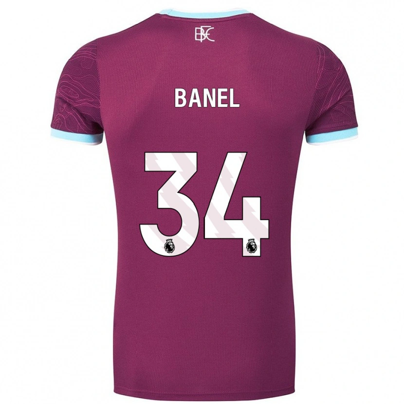 Danxen Męski Jaydon Banel #34 Burgundowo-Błękitny Domowa Koszulka 2025/26 Koszulki Klubowe