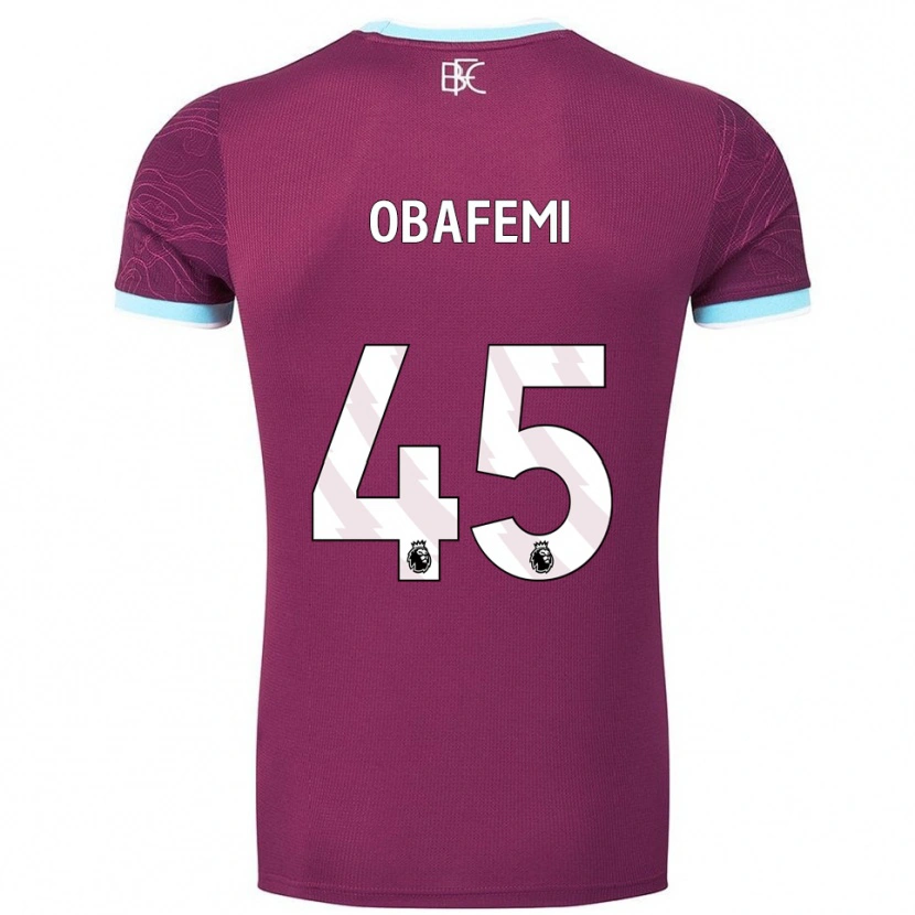 Danxen Męski Michael Obafemi #45 Burgundowo-Błękitny Domowa Koszulka 2025/26 Koszulki Klubowe