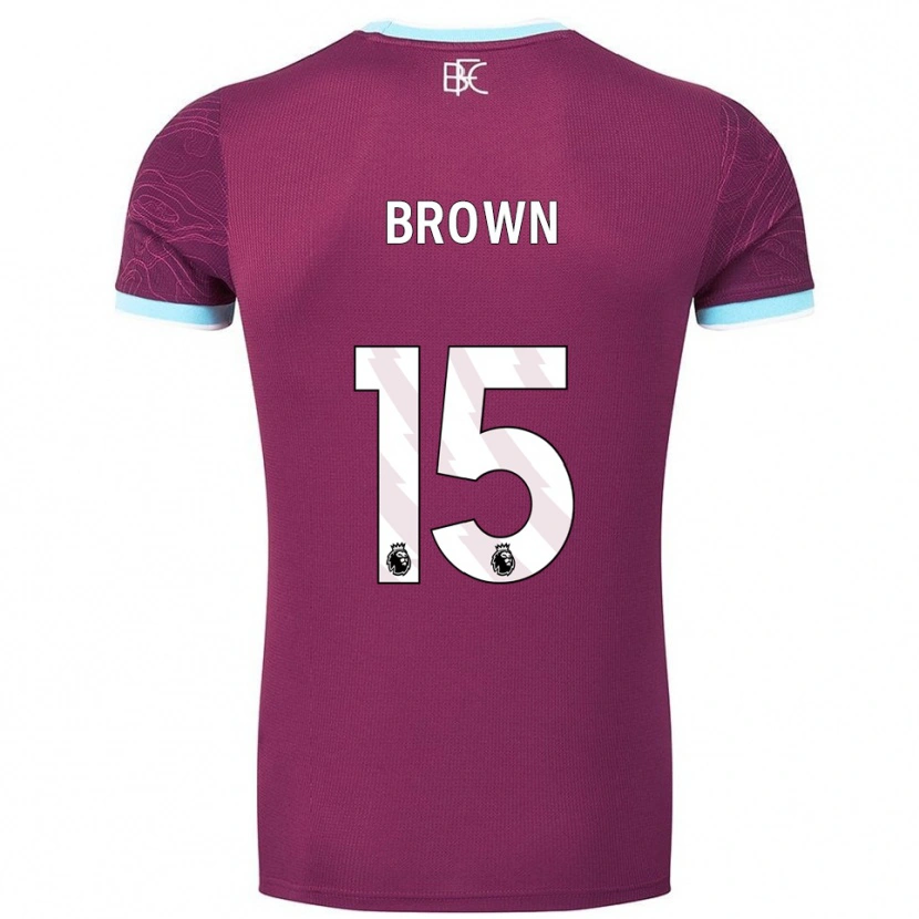 Danxen Męski Kian Mcmahon-Brown #15 Burgundowo-Błękitny Domowa Koszulka 2025/26 Koszulki Klubowe