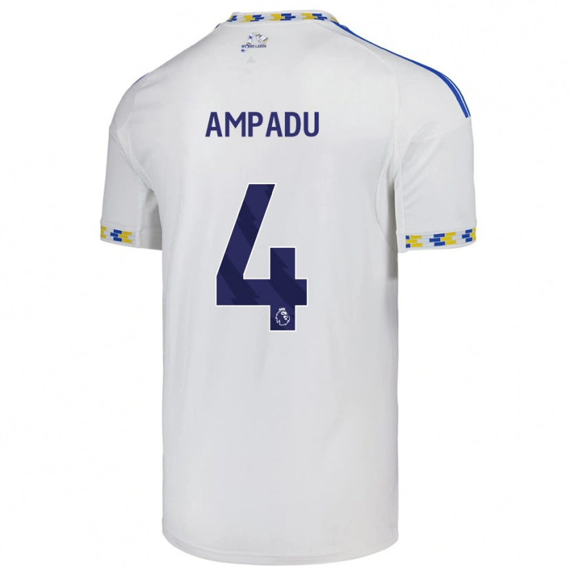 Danxen Męski Ethan Ampadu #4 Biało-Niebieski Domowa Koszulka 2025/26 Koszulki Klubowe