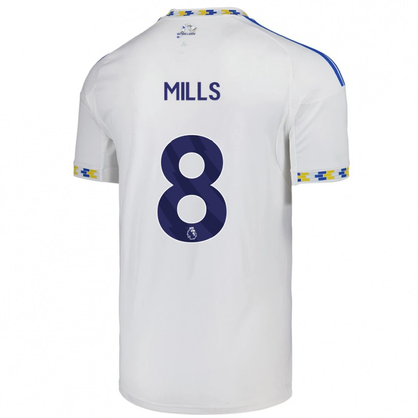 Danxen Męski Callum Mills #8 Biało-Niebieski Domowa Koszulka 2025/26 Koszulki Klubowe