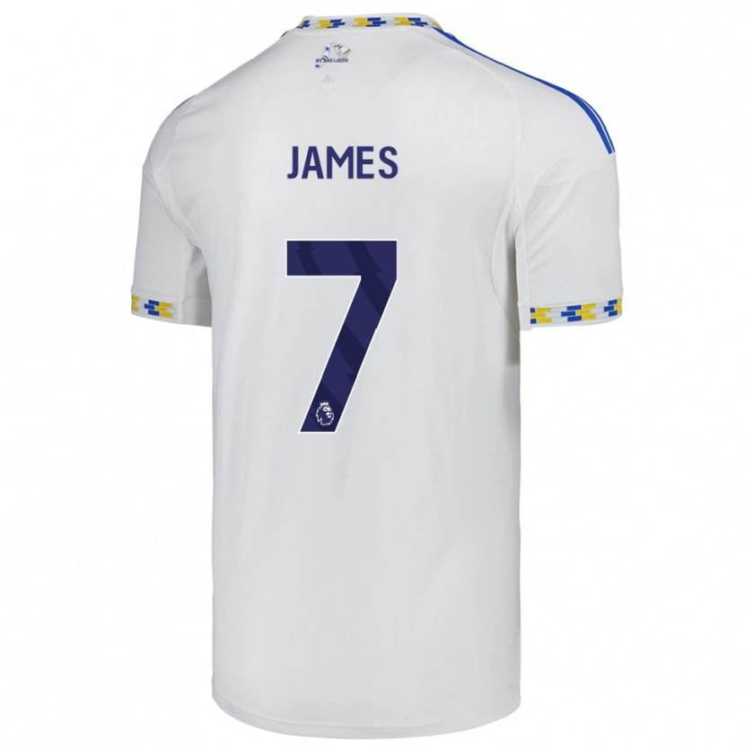 Danxen Męski Daniel James #7 Biało-Niebieski Domowa Koszulka 2025/26 Koszulki Klubowe