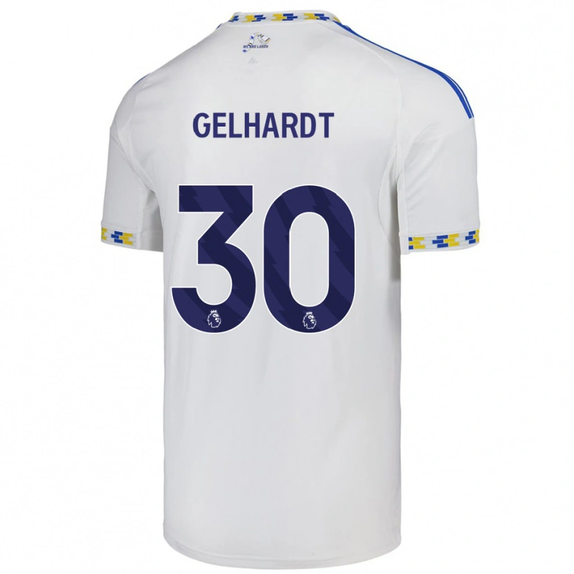 Danxen Męski Joe Gelhardt #30 Biało-Niebieski Domowa Koszulka 2025/26 Koszulki Klubowe