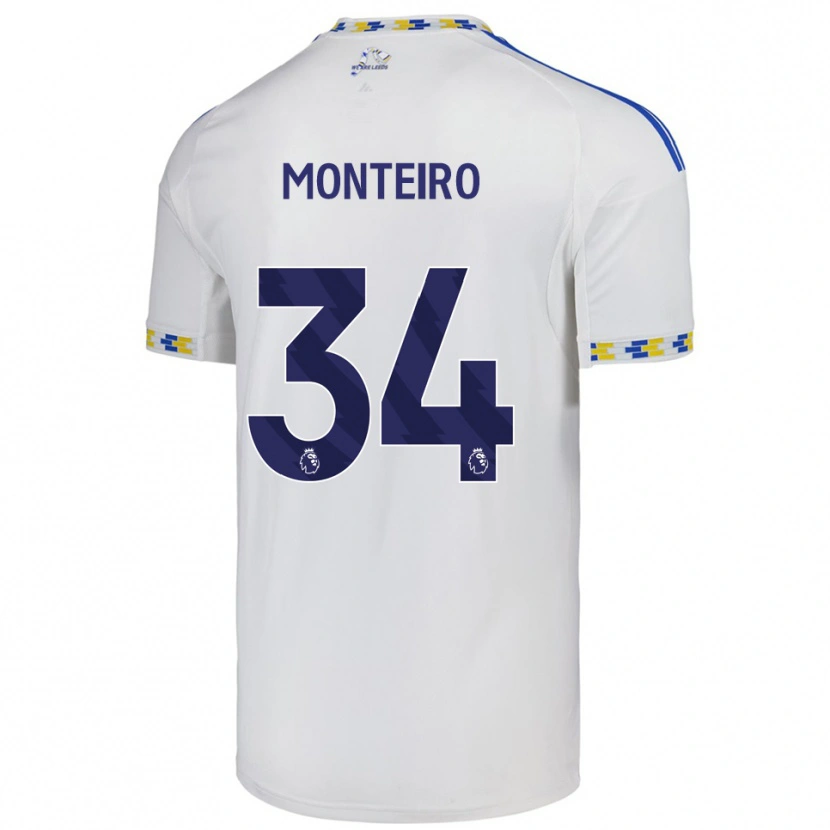 Danxen Męski Diogo Monteiro #34 Biało-Niebieski Domowa Koszulka 2025/26 Koszulki Klubowe