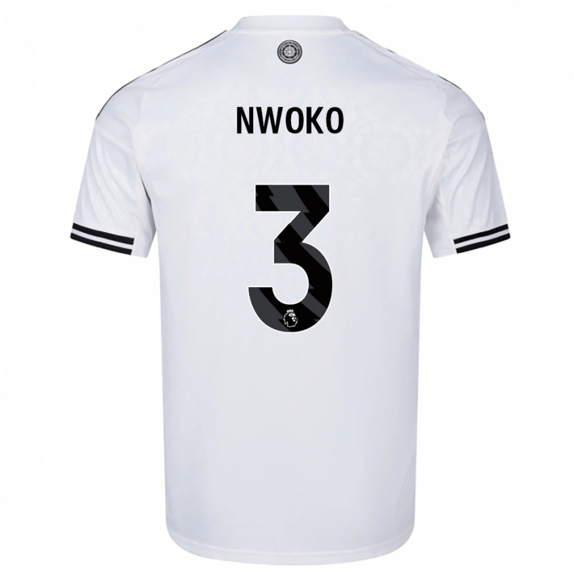 Danxen Męski Chibuzo Nwoko #3 Biało-Czarny Domowa Koszulka 2025/26 Koszulki Klubowe