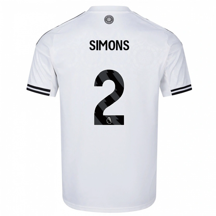 Danxen Męski Fabien Simons #2 Biało-Czarny Domowa Koszulka 2025/26 Koszulki Klubowe
