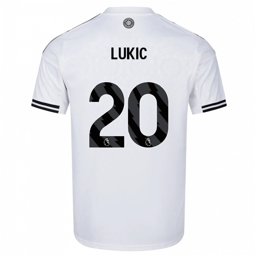 Danxen Męski Saša Lukić #20 Biało-Czarny Domowa Koszulka 2025/26 Koszulki Klubowe