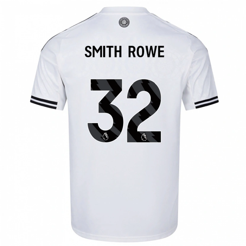 Danxen Męski Emile Smith Rowe #32 Biało-Czarny Domowa Koszulka 2025/26 Koszulki Klubowe