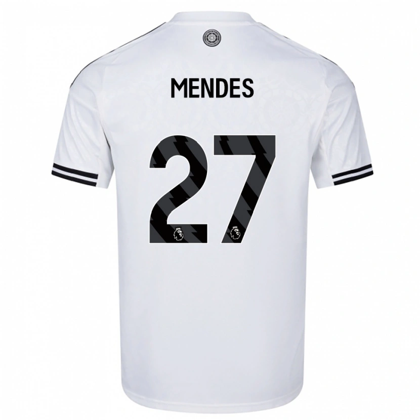 Danxen Męski Megalie Mendes #27 Biało-Czarny Domowa Koszulka 2025/26 Koszulki Klubowe