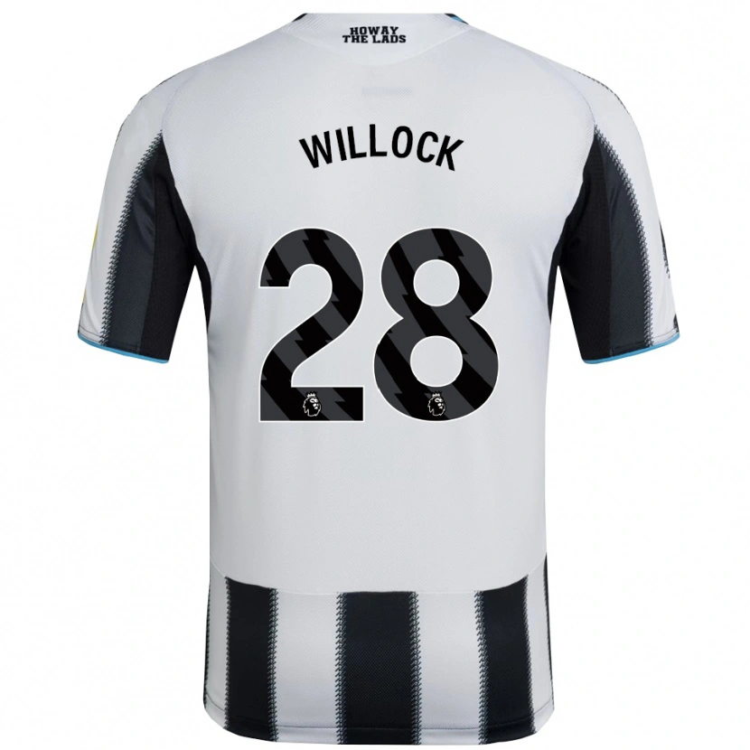 Danxen Męski Joe Willock #28 Czarno-Biały Domowa Koszulka 2025/26 Koszulki Klubowe