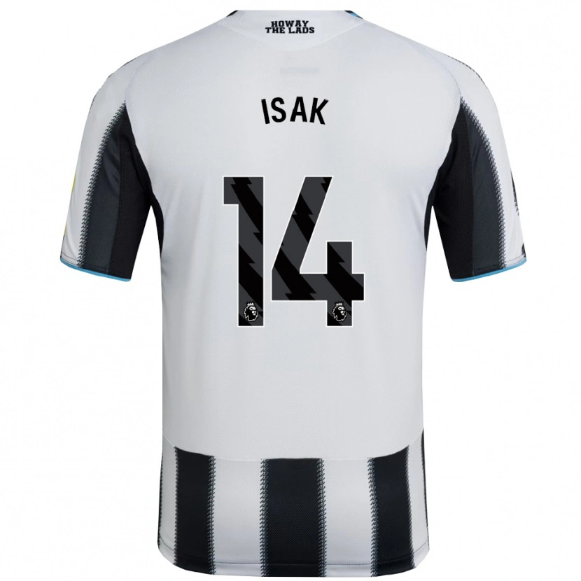 Danxen Męski Alexander Isak #14 Czarno-Biały Domowa Koszulka 2025/26 Koszulki Klubowe