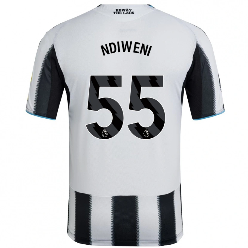 Danxen Męski Michael Ndiweni #55 Czarno-Biały Domowa Koszulka 2025/26 Koszulki Klubowe