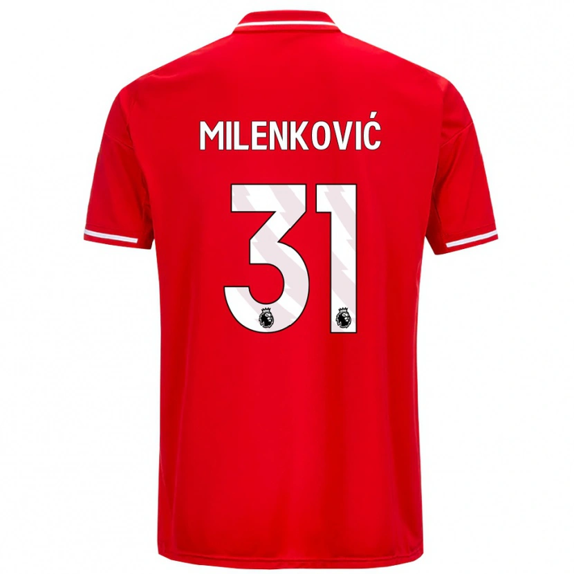 Danxen Męski Nikola Milenković #31 Czerwono-Biały Domowa Koszulka 2025/26 Koszulki Klubowe