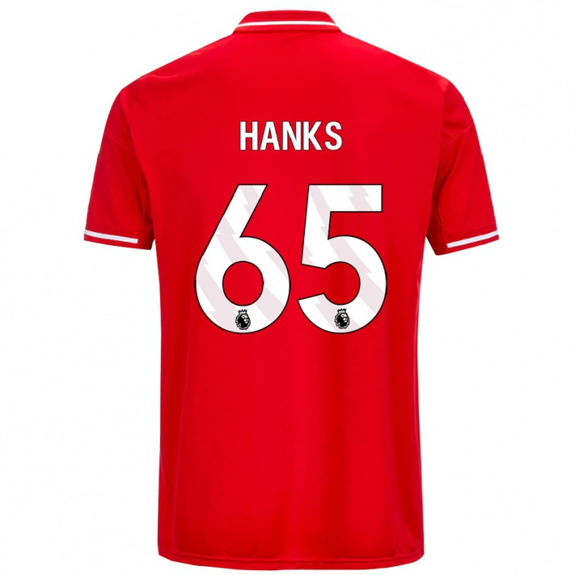 Danxen Męski Justin Hanks #65 Czerwono-Biały Domowa Koszulka 2025/26 Koszulki Klubowe