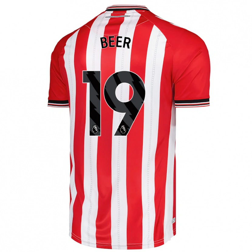 Danxen Męski Megan Beer #19 Czerwono-Biały Domowa Koszulka 2025/26 Koszulki Klubowe