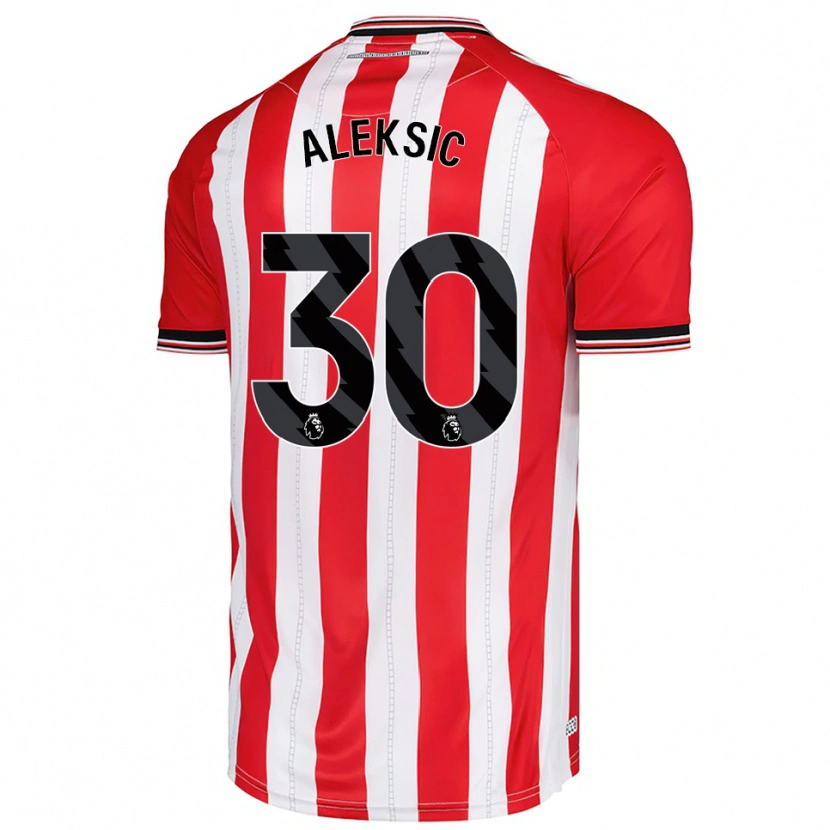Danxen Męski Milan Aleksic #30 Czerwono-Biały Domowa Koszulka 2025/26 Koszulki Klubowe