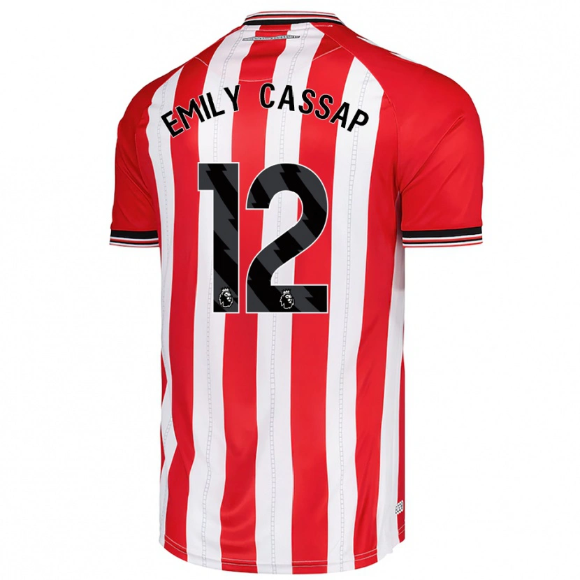 Danxen Męski Emily Cassap #12 Czerwono-Biały Domowa Koszulka 2025/26 Koszulki Klubowe