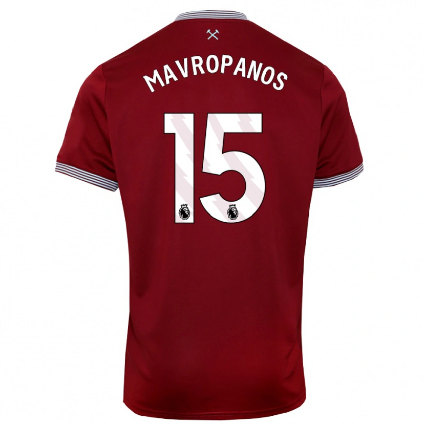 Danxen Męski Konstantinos Mavropanos #15 Burgundowo-Biały Domowa Koszulka 2025/26 Koszulki Klubowe