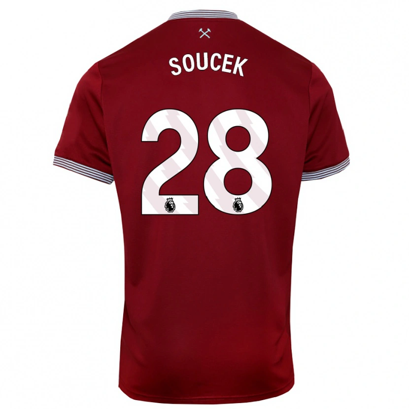 Danxen Męski Tomas Soucek #28 Burgundowo-Biały Domowa Koszulka 2025/26 Koszulki Klubowe