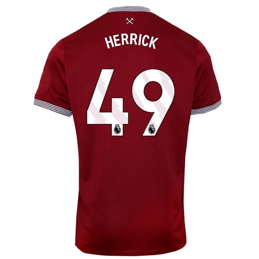 Danxen Męski Finlay Herrick #49 Burgundowo-Biały Domowa Koszulka 2025/26 Koszulki Klubowe