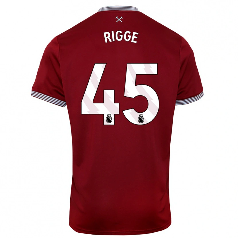 Danxen Męski Daniel Rigge #45 Burgundowo-Biały Domowa Koszulka 2025/26 Koszulki Klubowe