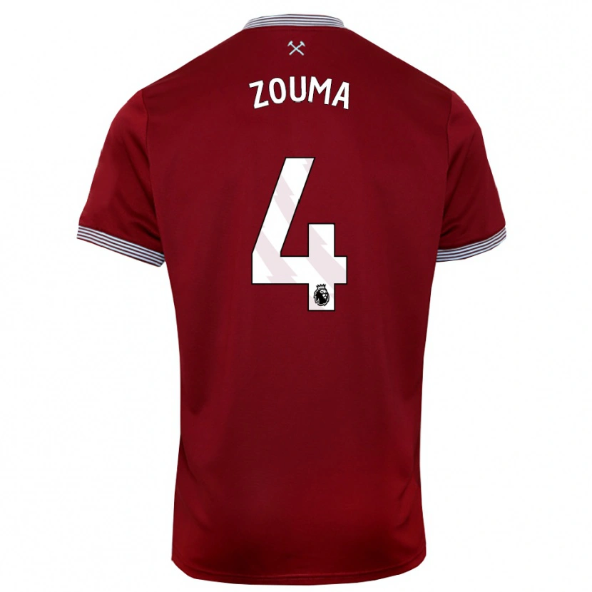 Danxen Męski Kurt Zouma #4 Burgundowo-Biały Domowa Koszulka 2025/26 Koszulki Klubowe