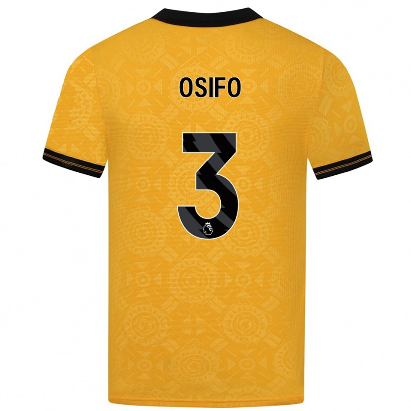 Danxen Męski David Osifo #3 Żółto-Czarny Domowa Koszulka 2025/26 Koszulki Klubowe