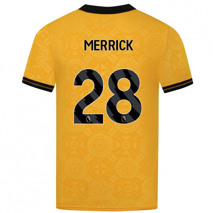 Danxen Męski Beth Merrick #28 Żółto-Czarny Domowa Koszulka 2025/26 Koszulki Klubowe