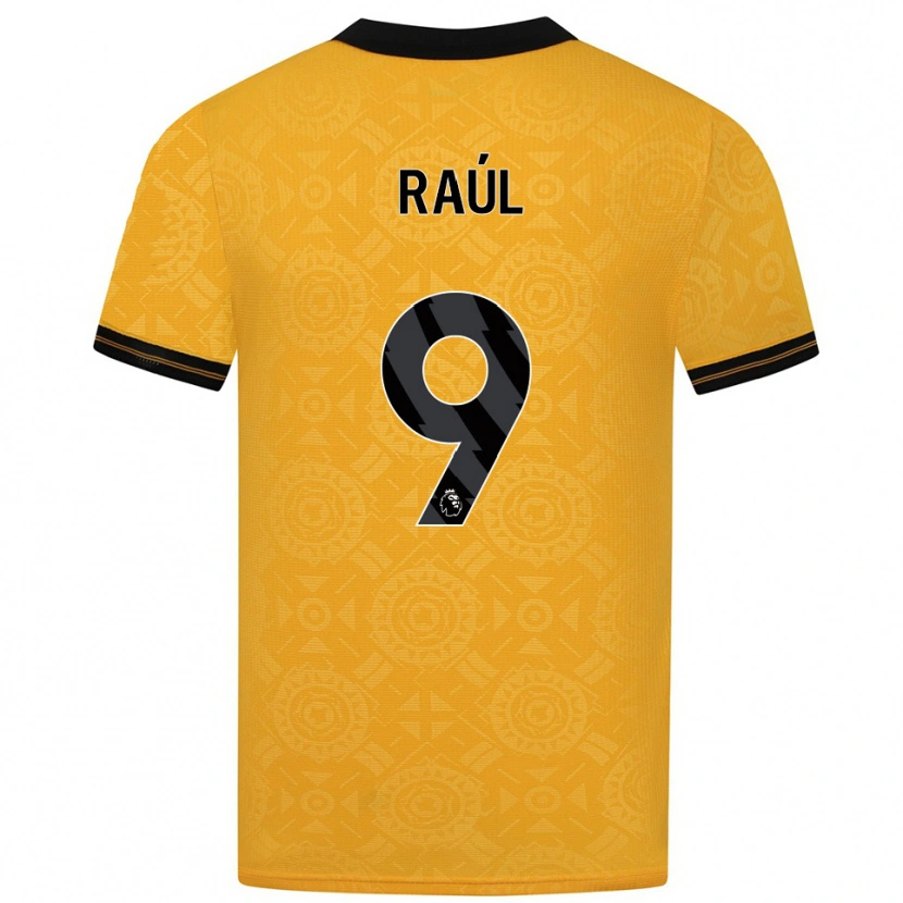Danxen Męski Raul Jimenez #9 Żółto-Czarny Domowa Koszulka 2025/26 Koszulki Klubowe