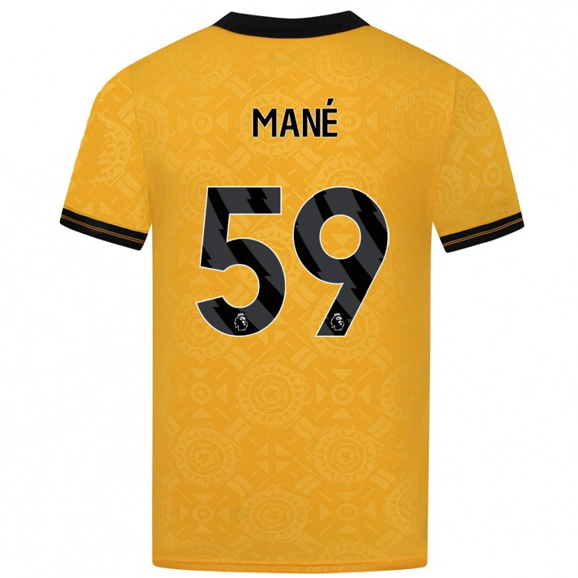Danxen Męski Mateus Mané #59 Żółto-Czarny Domowa Koszulka 2025/26 Koszulki Klubowe