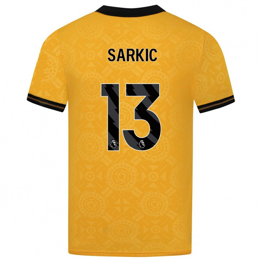 Danxen Męski Matija Sarkic #13 Żółto-Czarny Domowa Koszulka 2025/26 Koszulki Klubowe