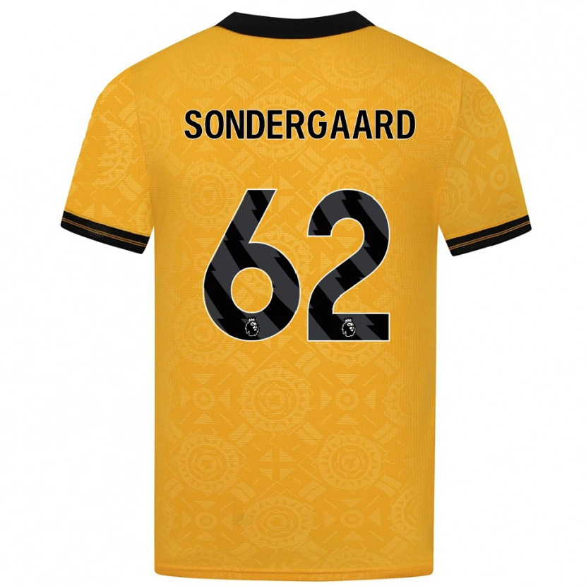Danxen Męski Andreas Sondergaard #62 Żółto-Czarny Domowa Koszulka 2025/26 Koszulki Klubowe
