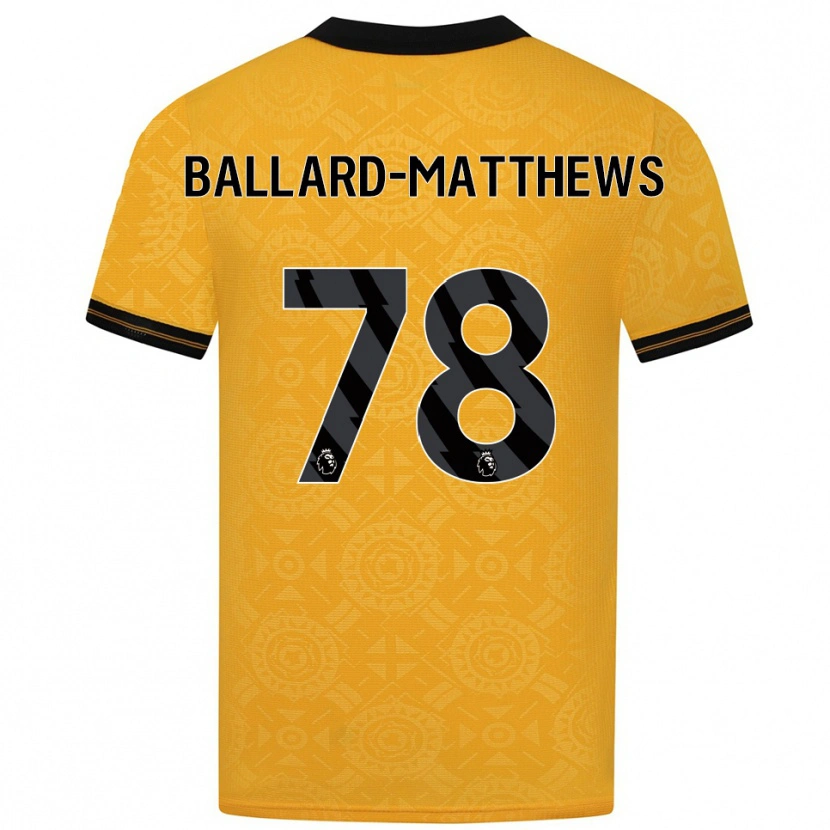 Danxen Męski Emilio Ballard-Matthews #78 Żółto-Czarny Domowa Koszulka 2025/26 Koszulki Klubowe